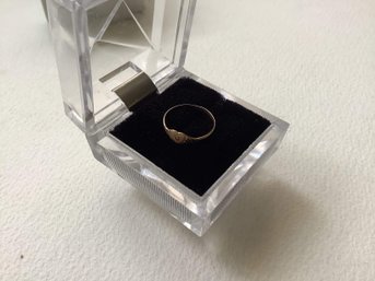 ANTIQUE 10K BABY RING W/ TINY DIAMOND, HFB, .2G, SIZE 3/4