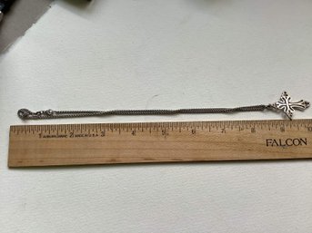 VINTAGE JAMES AVERY CROSS NECKLACE, SIGNED.  8.1G