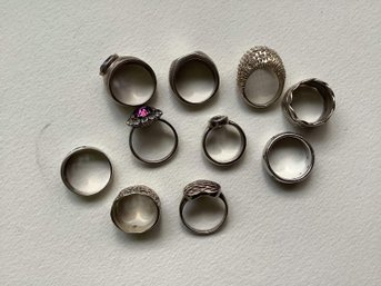 LOT OF 10 MARKED STERLING RINGS     59.9 GRAMS