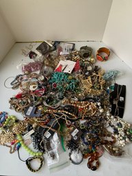 OVER 11 POUNDS OF ASSORTED JEWELRY, WATCHES, ETC.   KP#12