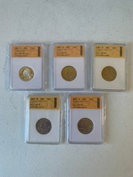 LOT OF 5   2003 MAINE QUARTERS,  2-P, 2-D , 1 SILVER,  MS70