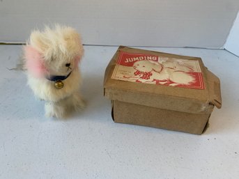 OCCUPIED JAPAN WIND UP FUR DOG IN ORIGINAL BOX