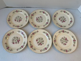 6 HOMER LAUGHLIN BREAD PLATES,  GEORGIAN PATTERN,  1940S,  6.25'W