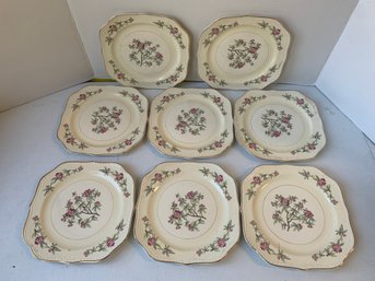 LOT OF 8 HOMER LAUGHLIN SALAD PLATES, GEORGIAN PATTERN,  1940S,,8'W
