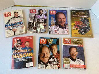 LOT OF 7 DALE EARNHARDT TV GUIDES, ETC.