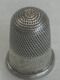 STERLING THIMBLE, ENGRAVED
