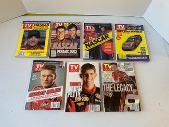 LOT OF 7 TV GUIDES W/ DALE EARNHARDT JR., ETC.