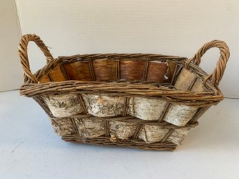 BEAUTIFUL BIRCH BARK BASKET, 8.5'W