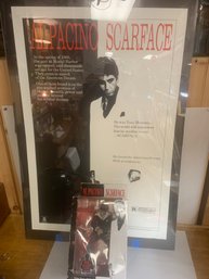 SCARFACE LOT-- POSTER AND TALKING TONY MONTANA TOY IN WORKING CONDITION-- POSTER 27'W X 40'H
