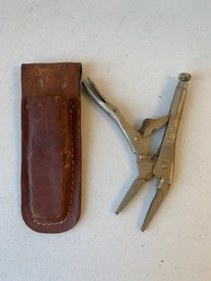 LEATHER VICE GRIP HOLDER WITH GRIPS