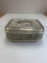SILVERPLATE JEWELRY BOX/TRINKET 7.5' X 7' 3LBS