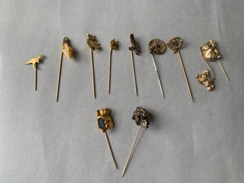 LOT OF 10 VINTAGE STICK PINS  #2