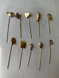 VINTAGE LOT OF 10 STICK PINS   #7