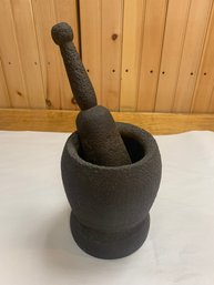 VERY HEAVY CAST IRON MORTAT AND PESTLE