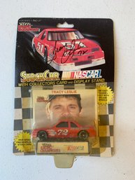SIGNED TRACY LESLIE STOCK CAR NASCAR, NEVER OPENED