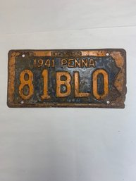 1941 PENNSILVANYIA PLATE