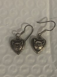CAT STERLING SILVER EARRINGS  5 GRAMS