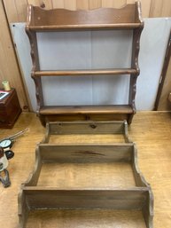 PAIR OF 3 SHELF HANGING UNITS