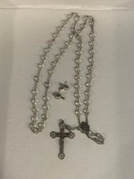 STUNNING STERLING SILVER NECKLACE AND EARRINGS   36 GRAMS
