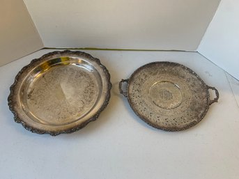 PAIR OF SILVERPLATED TRAYS