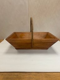 WOOD BASKET HANDMADE  13.5' X 9.5'