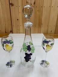 DECANTER 2 WINE GLASSES