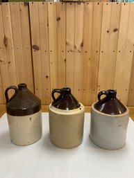 3 STONEWARE JUGS