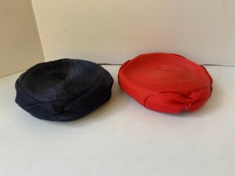 PAIR OF VINTAGE LADIES HATS, MR. MICHAEL, ETC.