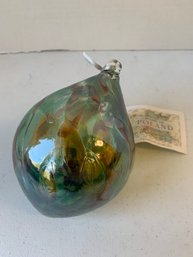 BEAUTIFUL HANDBLOWN GLASS ORNAMENT/WITCH BALL , POLAND, 6'H   #1