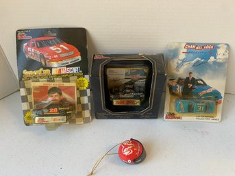 LOT OF 4 MISC. RACING ITEMS, HELMET, SIGNED STEVE GRISSOM