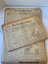 20 EDITIONS OF THE NEW YORK TIMES FROM AUGUST 1942,  WW2