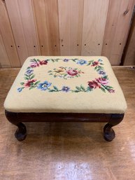 NEEDLE POINT FOOT STOOL