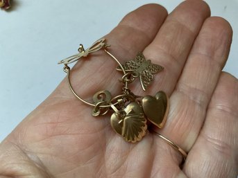 14k Pendant Charm Holder With Charms 4.6 Grams