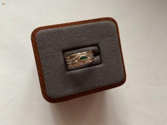 10k Gold Emerald Ring Size 6