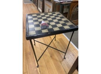 REVERSABLE GAME TABLE ON CAST FOLDABLE STAND