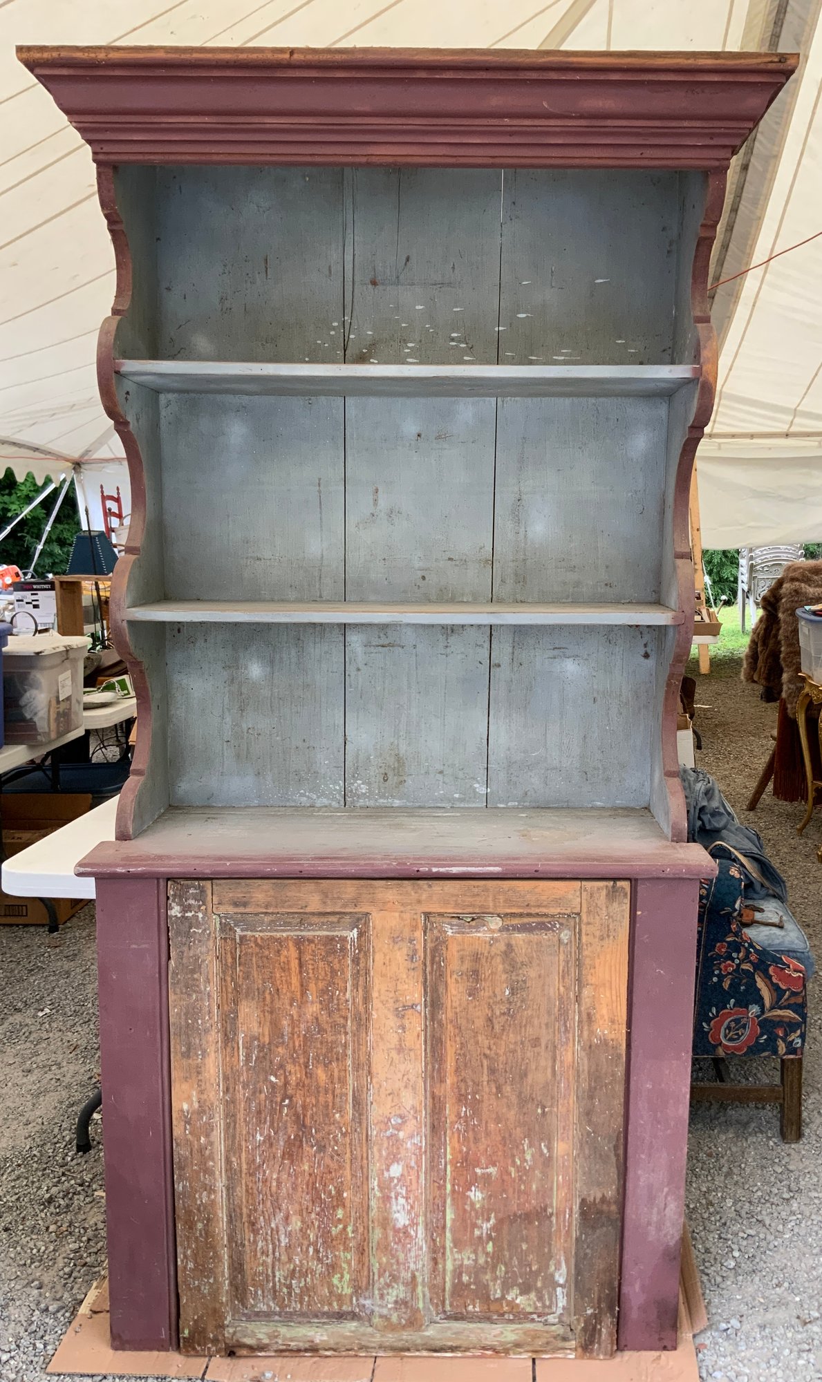 Modified Antique Step Back Project Cupboard #2832 | Auctionninja.com