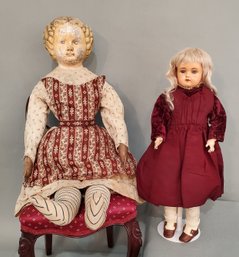 LOT OF 2 ANTIQUE DOLLS