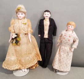 LOT OF 3 GERMAN DOLL HOUSE DOLLS