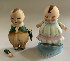 2  4 German Happy Fat Dolls, Boy & Girl