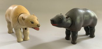 2  Schoenhut Wood Bears