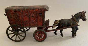 14' Long Cast Iron 'Polar Ice'  Horse-drawn Wagon