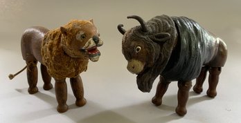 2  Schoenhut Wood Animals