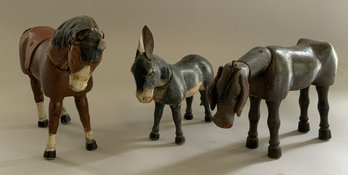 3  Schoenhut Wood Animals
