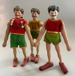 3  7  Schoenhut Circus Gent Acrobats With Bisque Heads