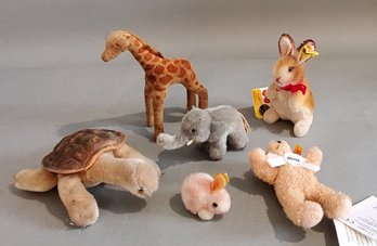 LOT OF 7 VINTAGE STEIFF ANIMALS
