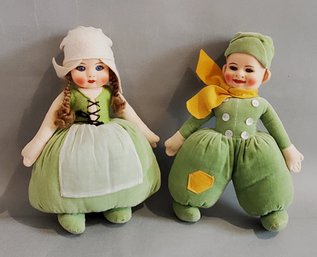 LOT OF 2 CHAD VALLY DOLLS - DUTCH BOY & GIRL