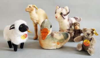 LOT OF 6 VINTAGE STEIFF ANIMALS