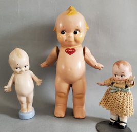 LOT OF 3 VINTAGE COMPOSITION KEWPIE DOLLS
