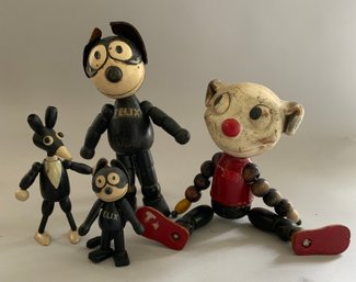 Lot Of 4 Wood Characters