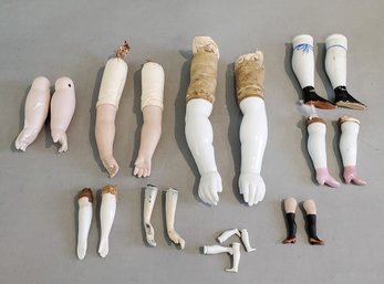 LOT OF ANTIQUE DOLL PARTS